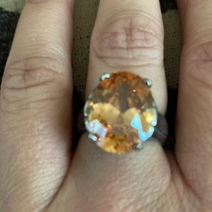 Silpada Sterling Silver with Champagne Cubic Zirconia Size 8 Ring